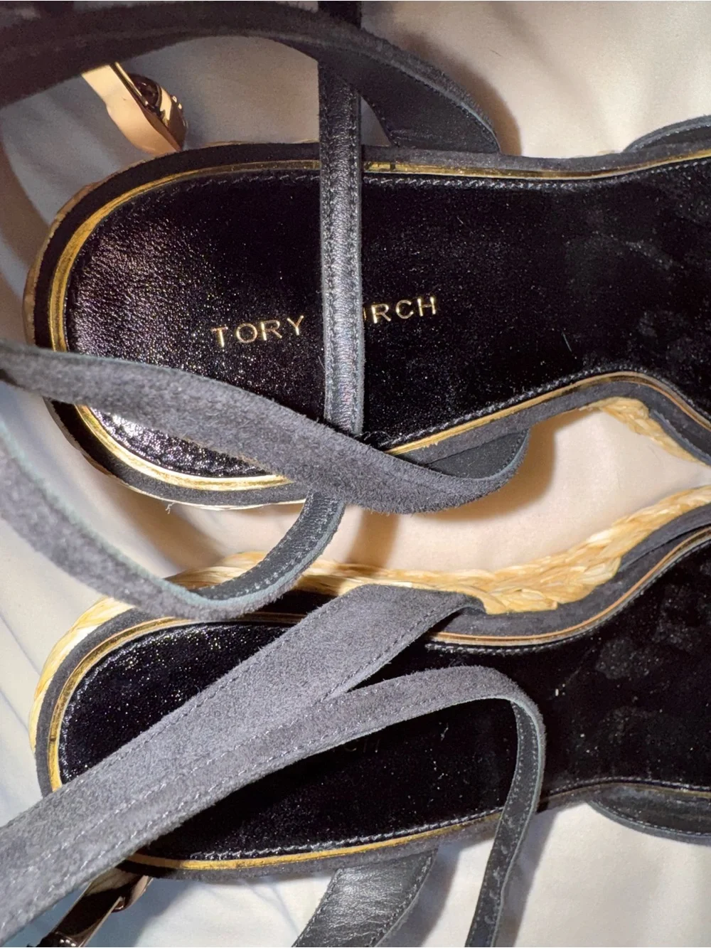 Tory Burch Raffia Wedge Sandal